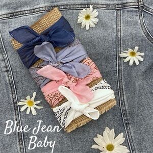 Bandana Set of 4 “Blue Jean Baby” ⭐️NWT Hand Dyed, Sun Bleached